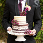 naked ombre plum wedding cake made by akiko white cakelustrator